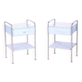 Bauhaus Bedside Tables in Plywood and Chrome-Plated Steel by Mücke Melder, 1930s, Set of 2