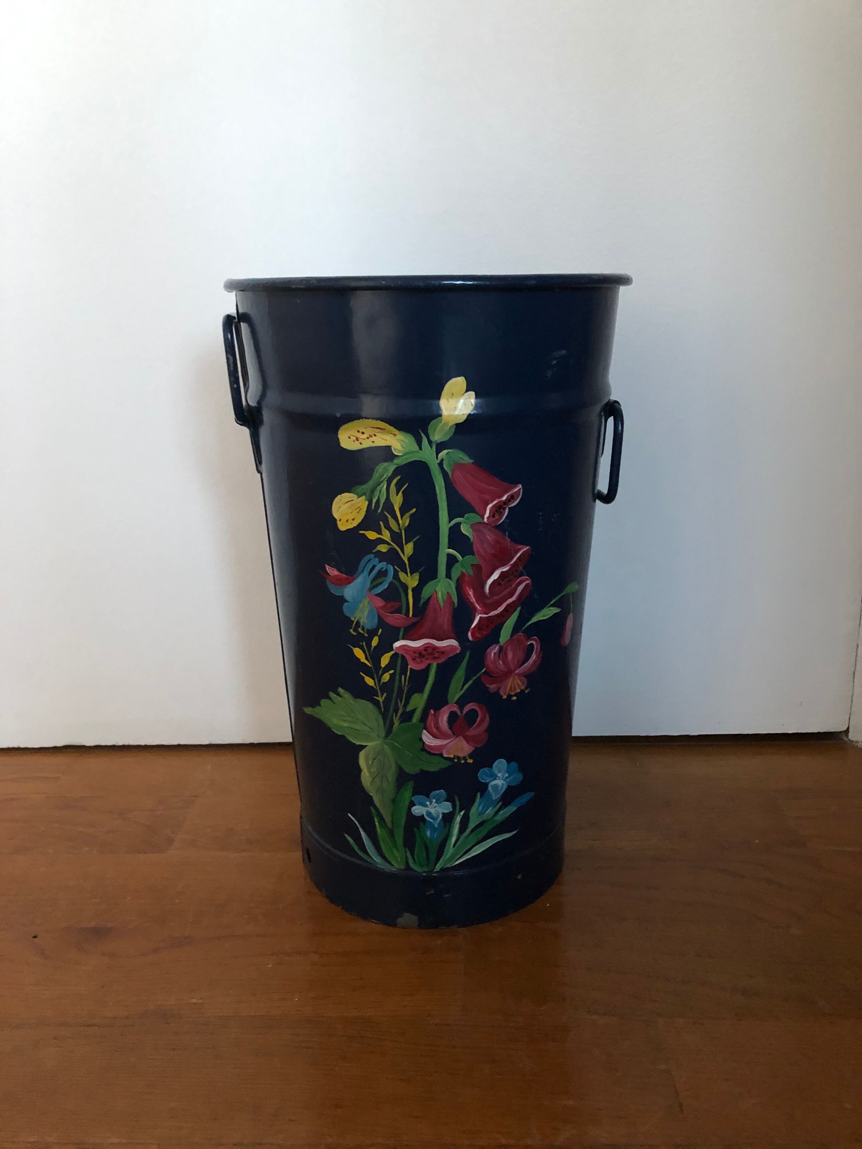 Vintage umbrella holder in sheet metal