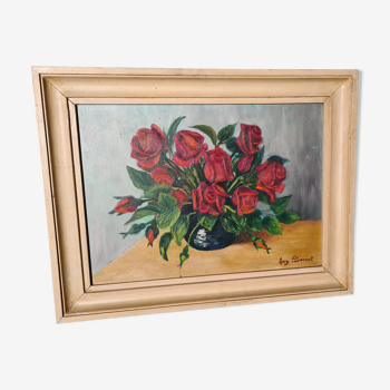 Peinture représentant un bouquet de roses