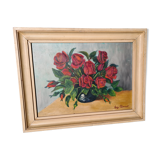 Peinture représentant un bouquet de roses