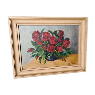 Peinture représentant un bouquet de roses