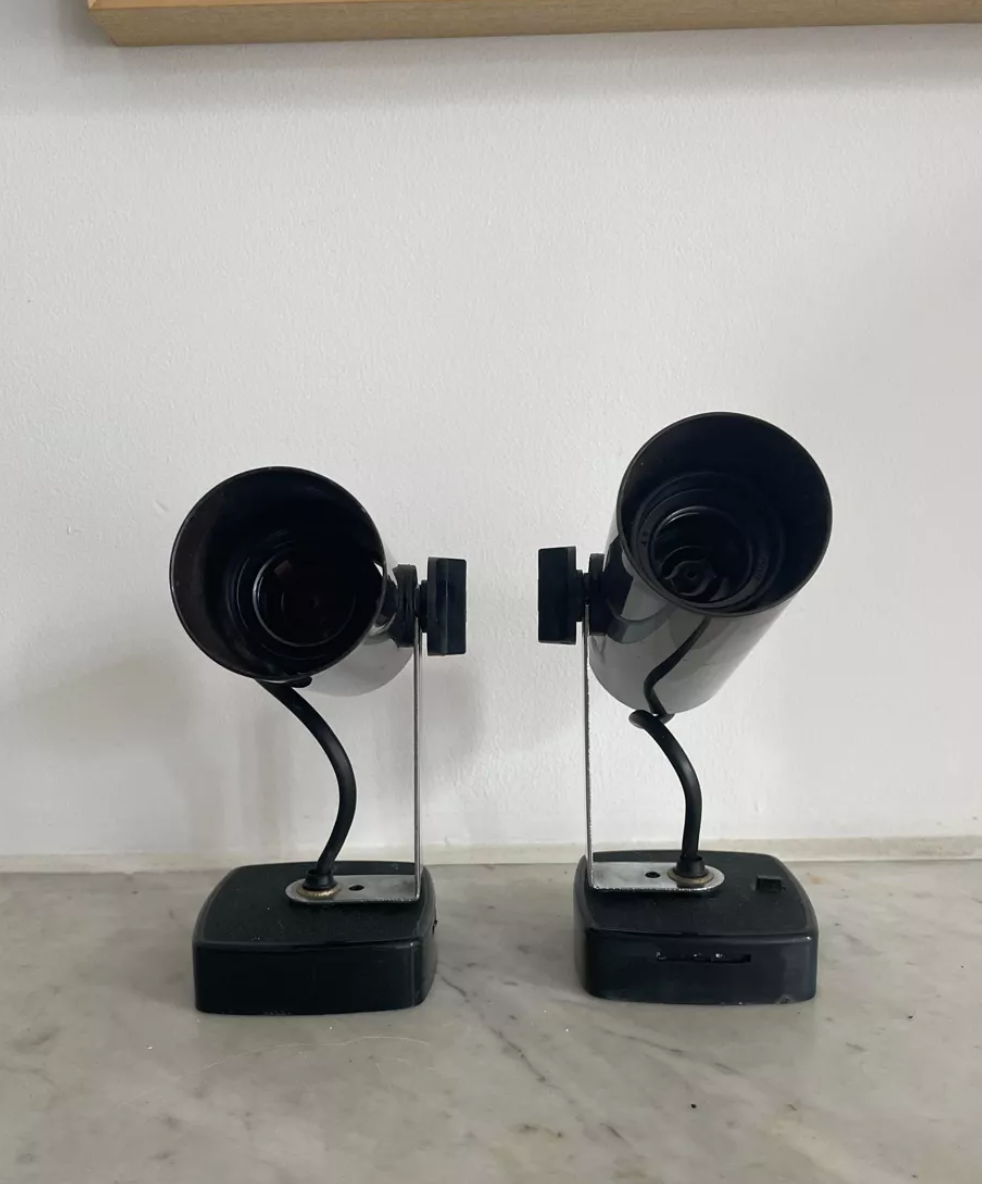 Pair of vintage swivel wall lamps Targetti, Italy 1970
