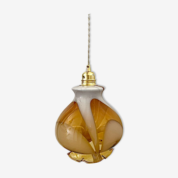 Vintage two-tone glass pendant lamp