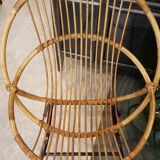 Fauteuil rotin pieds acier