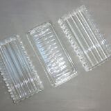 Molded glass ramekins with a toothed décor