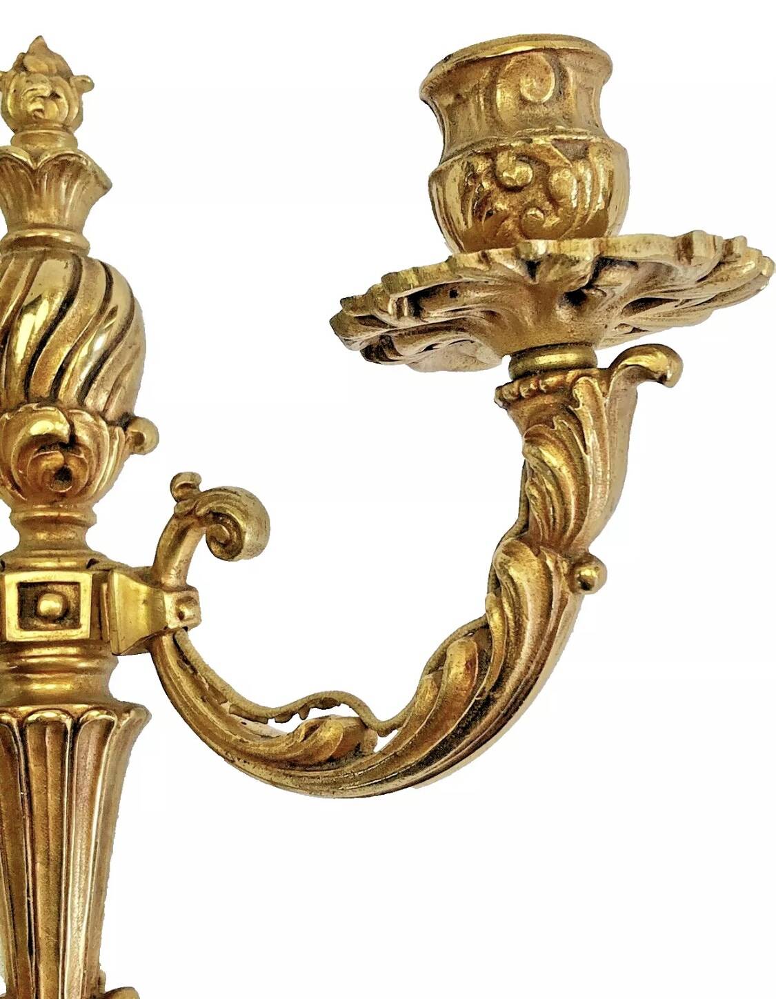 2 old Louis XVI style bronze wall lights