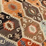 Geometric Mutlicolor Large Vintage Kilim Rug, 298x392Cm