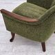 Fauteuil norvégien des années 1970, tissu de meuble vert, bois de teck,