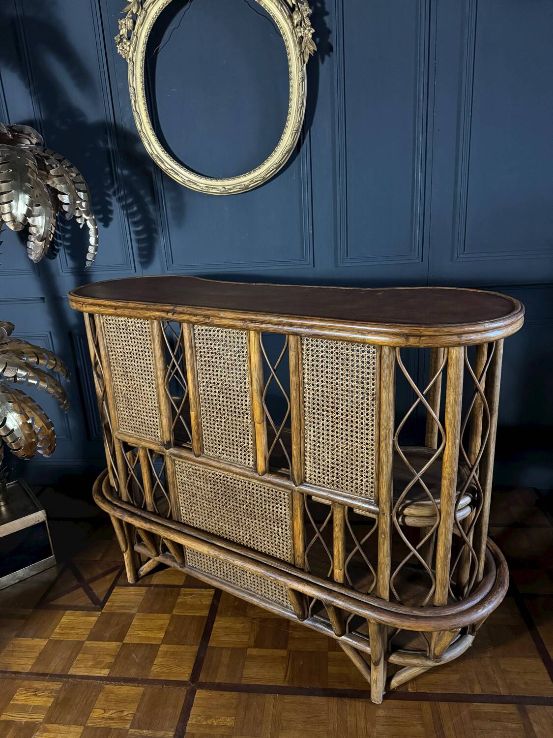 Rattan And Canework Bar From The 1970s - 20th