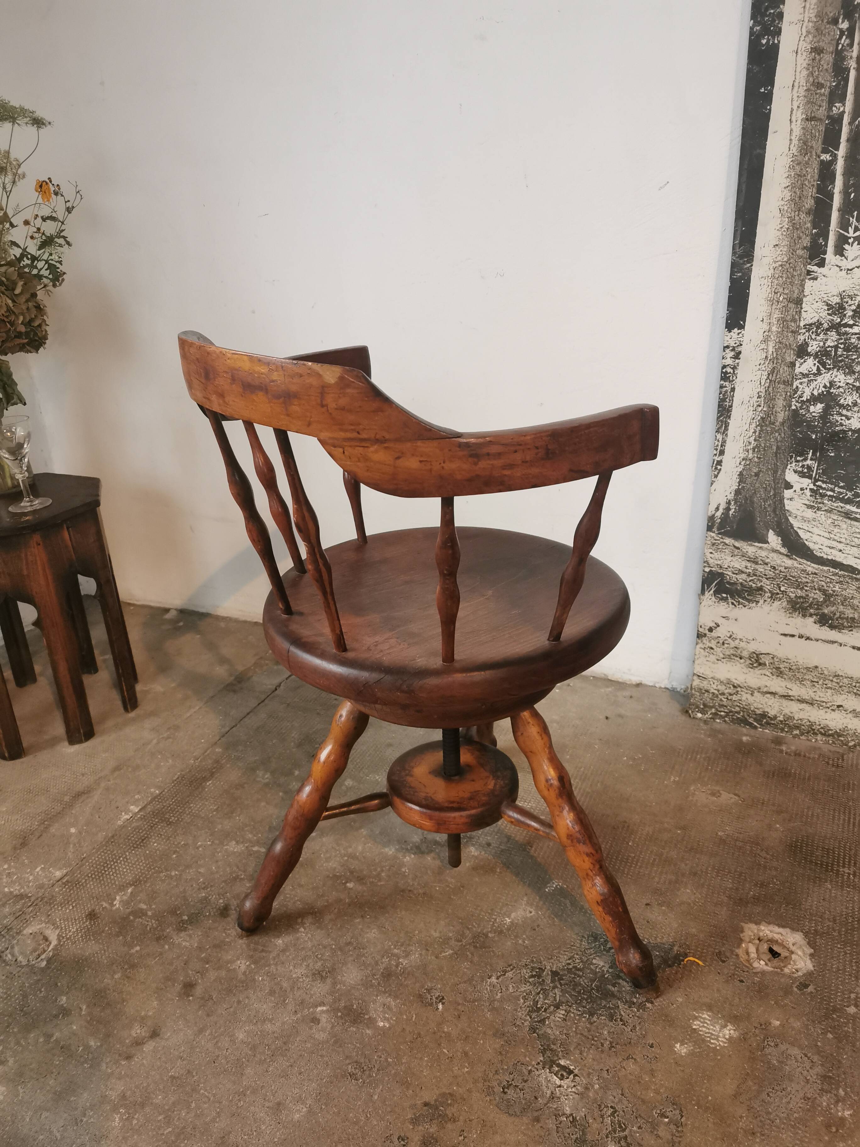 Fauteuil de bureau pivotant dit de capitaine vers 1900