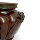 Exceptional planter / cache-pot in patinated Japanese bronze circa 1880.