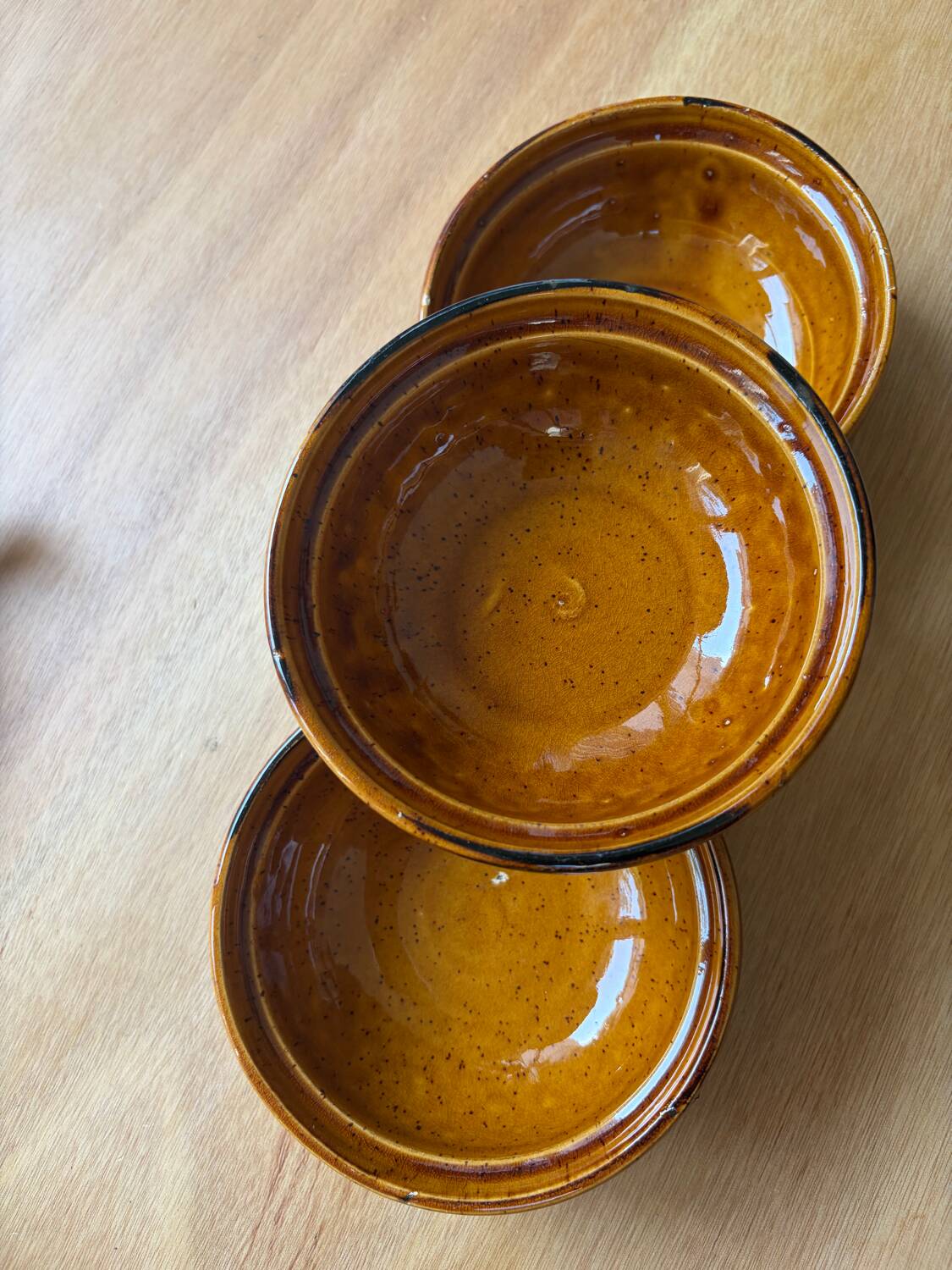 Set of 3 enamelled ramekins