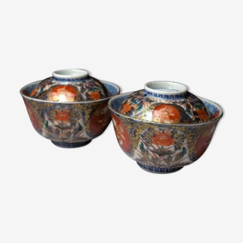 Pair of old bowls in japanese porcelain imari - (1870-1900)