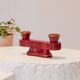 Red ceramic candlestick - Art Deco