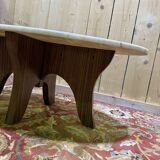 Scandinavian style coffee table in marble and zebrawood