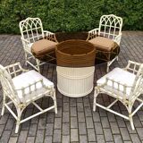 Table & Chairs & Console by McGuire, 1970s
