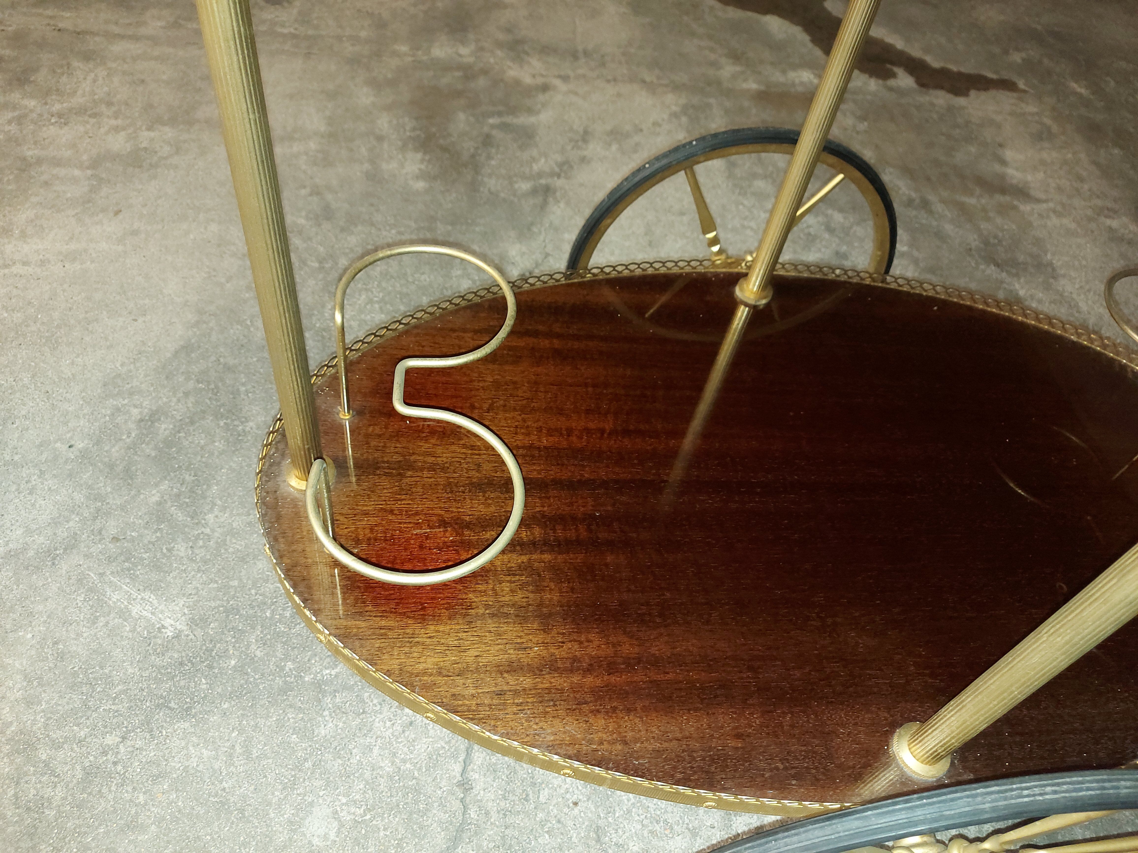 Vintage mahogany roll bar