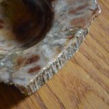 Green and brown alabaster ashtray