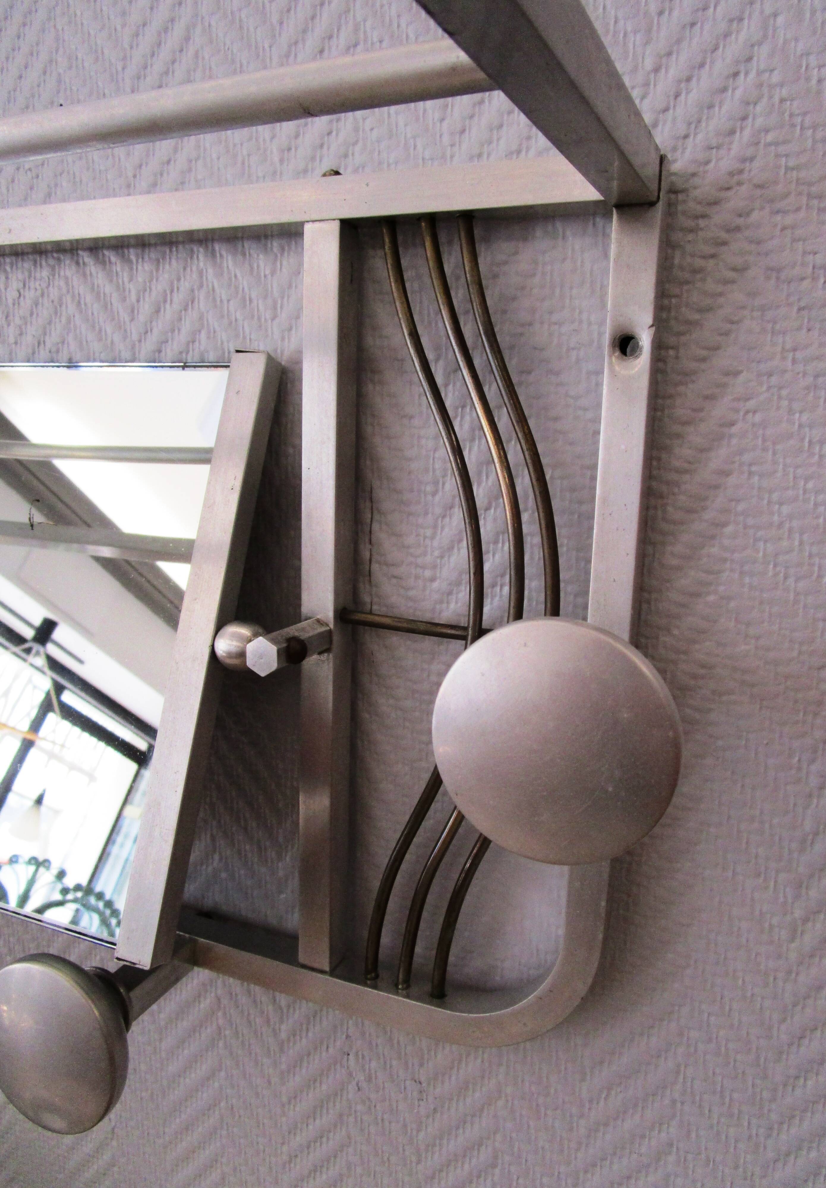 Hanger door-Hat wall aluminium with mirror 40 years