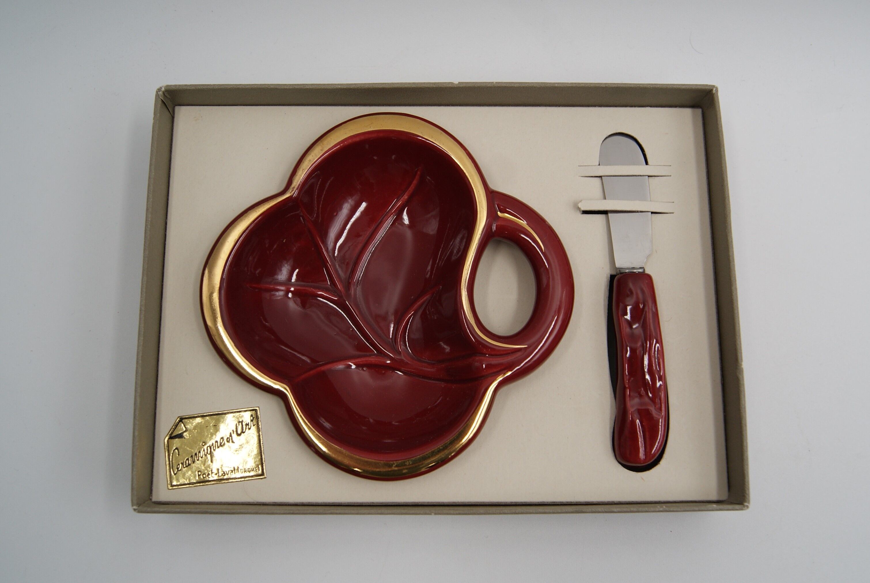 Butter maker and ceramic knife Poët Laval vintage