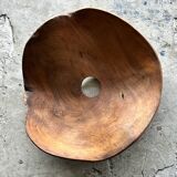 Small pendant light in corrugated teak leaf (Small D:30 H:20)
