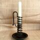 Spiral rat cave candlestick in wrought iron