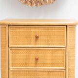 Vintage Bohemian Rattan Chest of drawers
