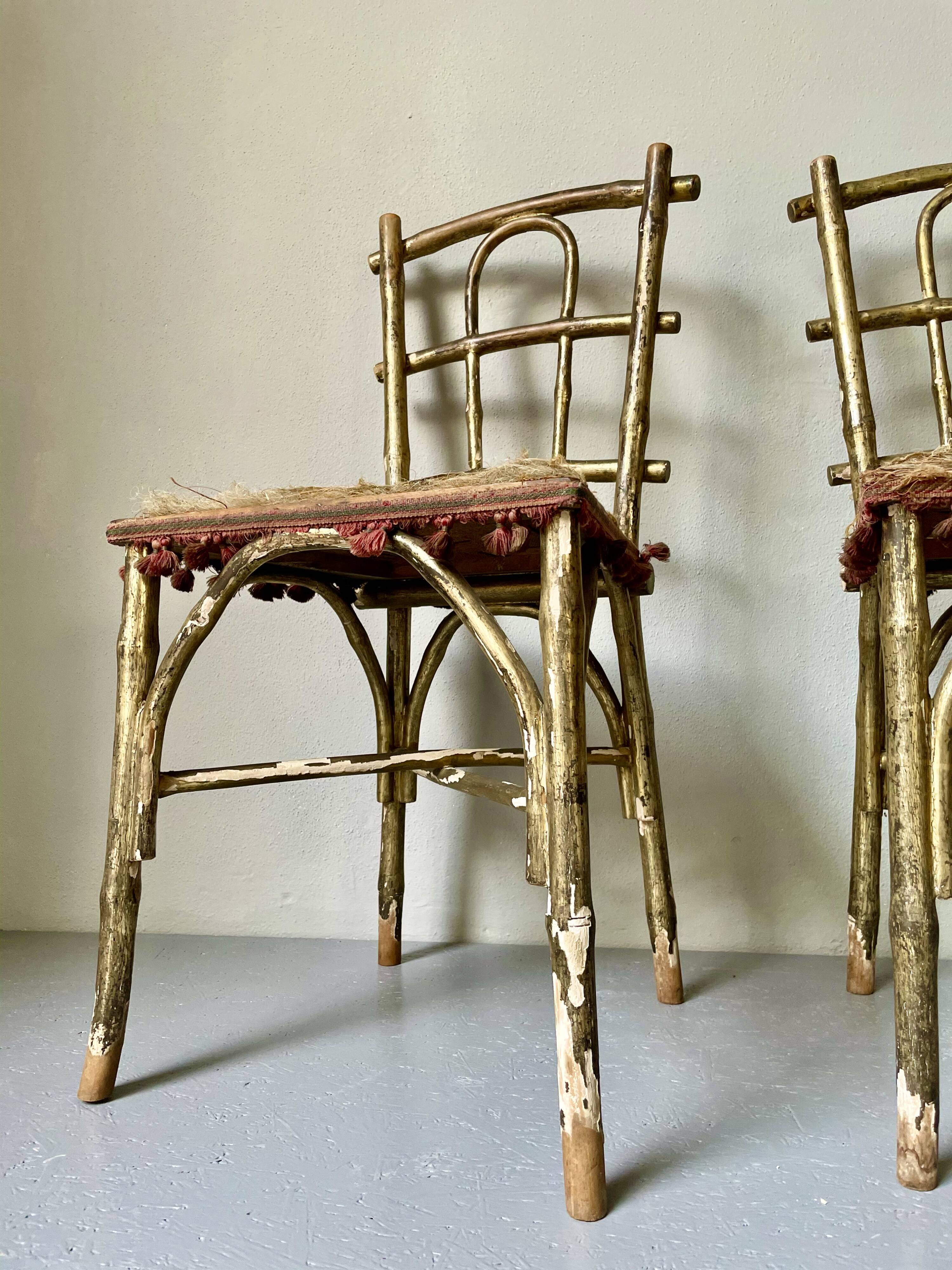 Pair of 19th century Faux Bamboo Parlor Chairs by Thonet