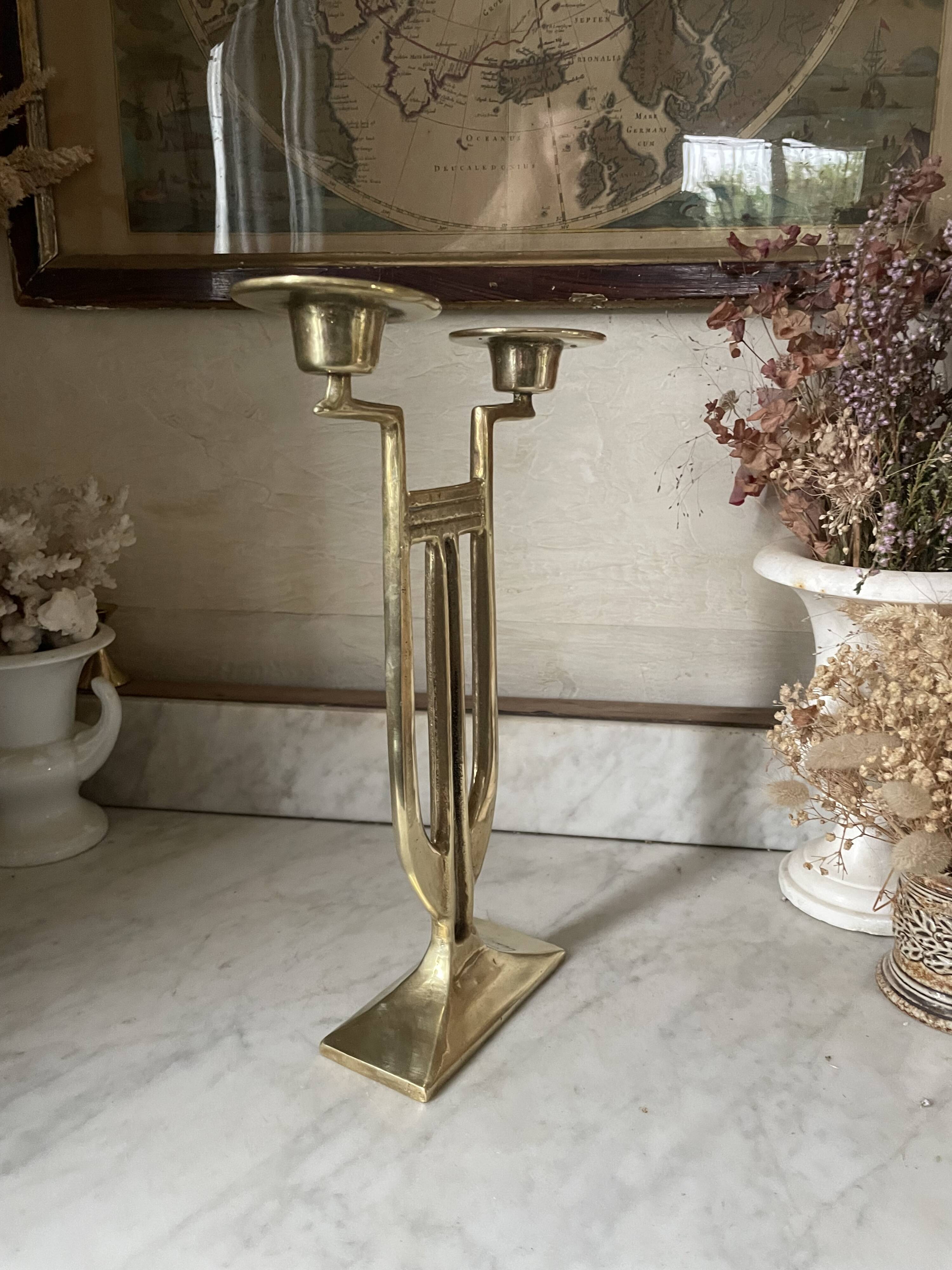 Art Deco chandelier in solid brass