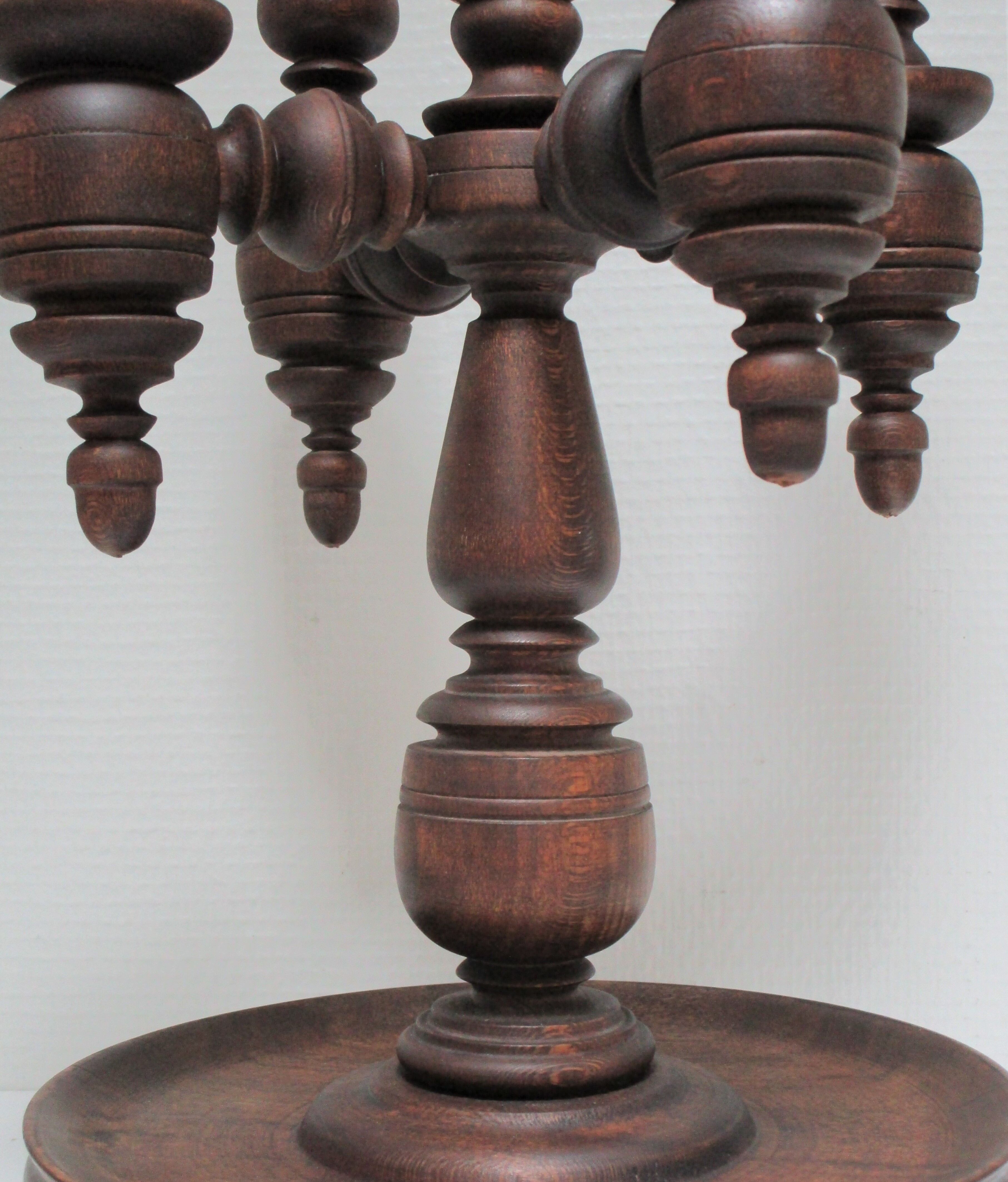 Chandelier solid wood turned stamped