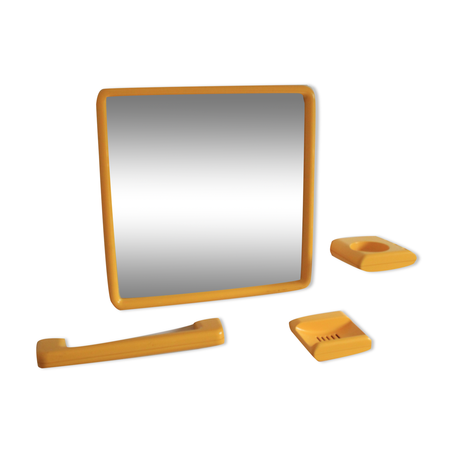 Italian space age plastic bathroom set, mirror