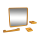 Italian space age plastic bathroom set, mirror