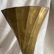 30 cm cornette vase in glass and brass from the 1950s