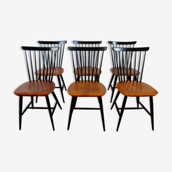 Set of 6 chairs Scandinavian teak