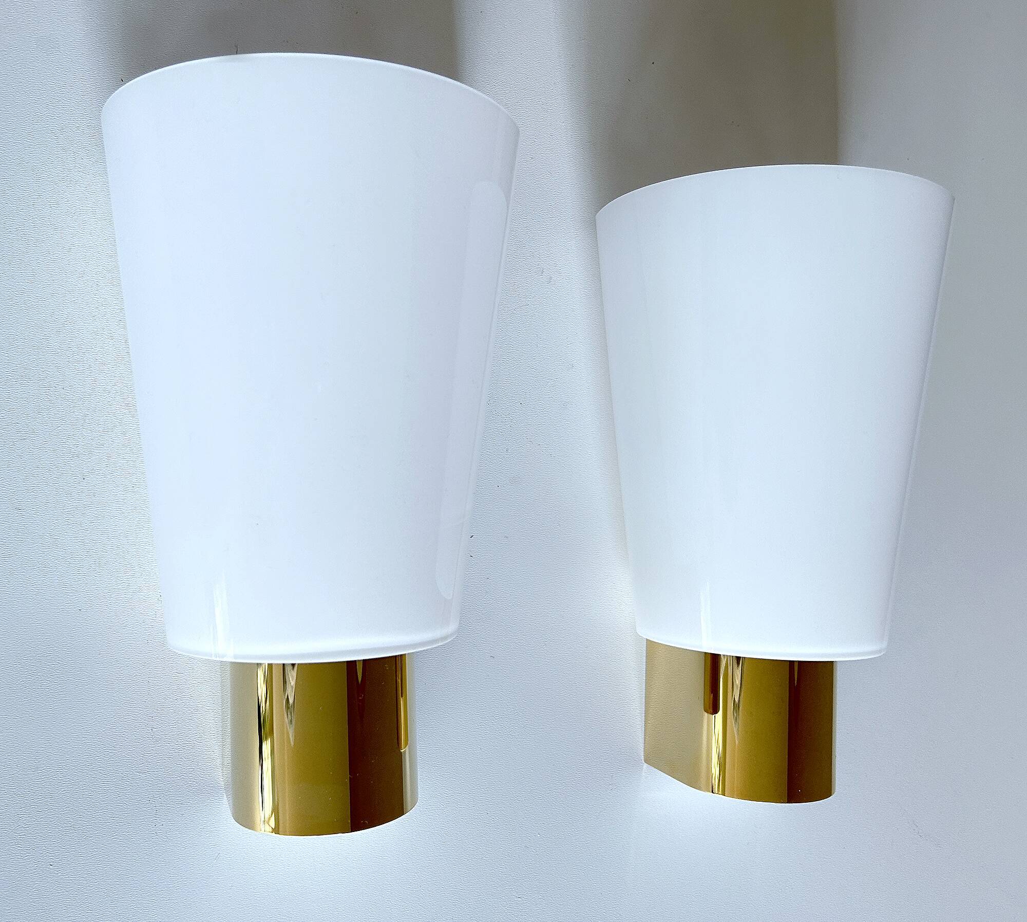 Pair of vintage Limburg wall lights, glass, 70s