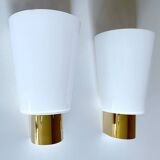 Pair of vintage Limburg wall lights, glass, 70s