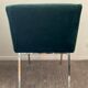 Chaise vintage en velours vert et pieds chromés