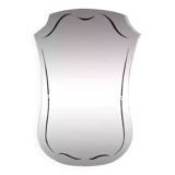 Free-form, screen-printed rearview mirror from the 1960s on a gold frame