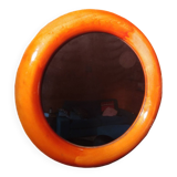 Large round mirror in cherry wood
