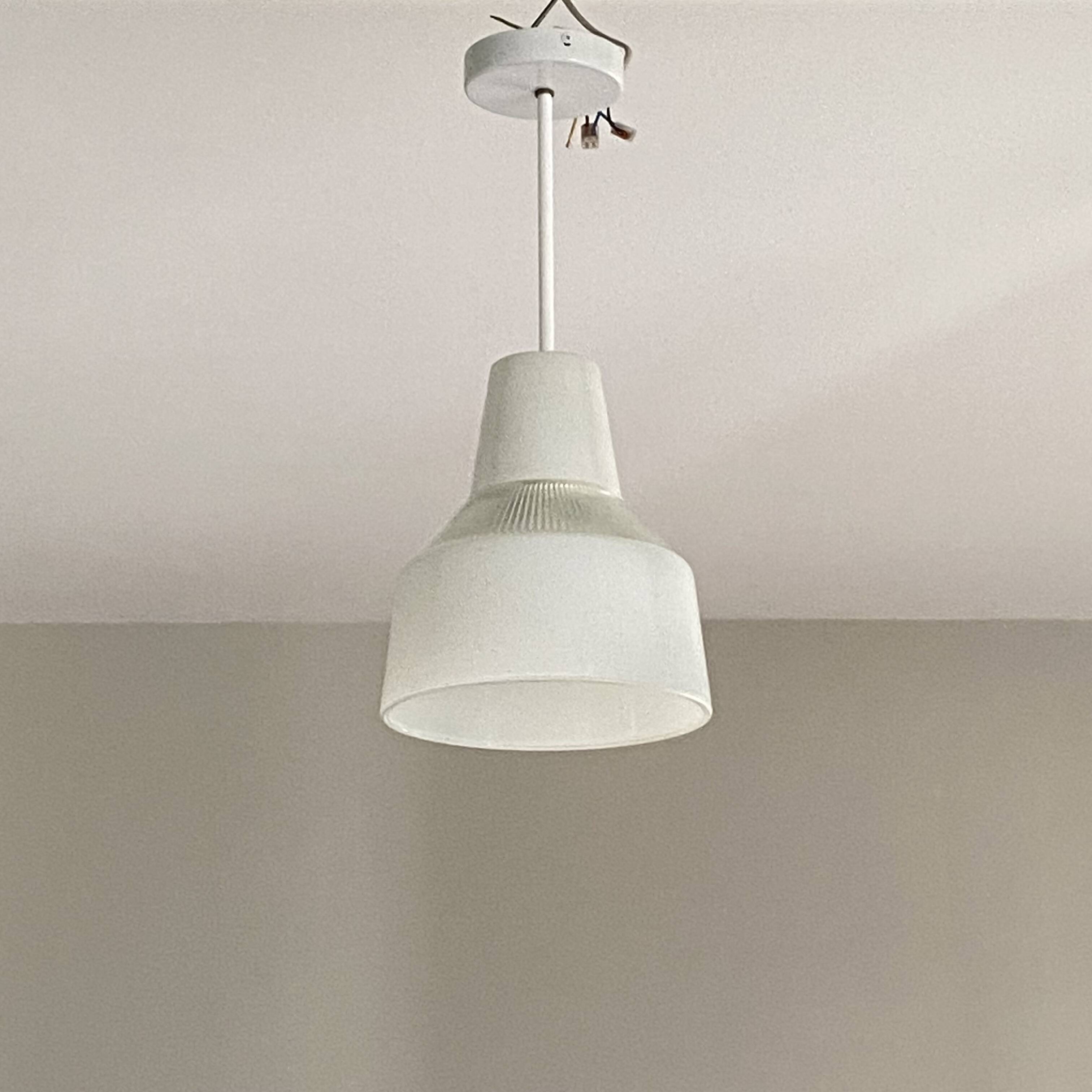 Antique holophane pendant light 1950 industrial decoration LAMP-7460