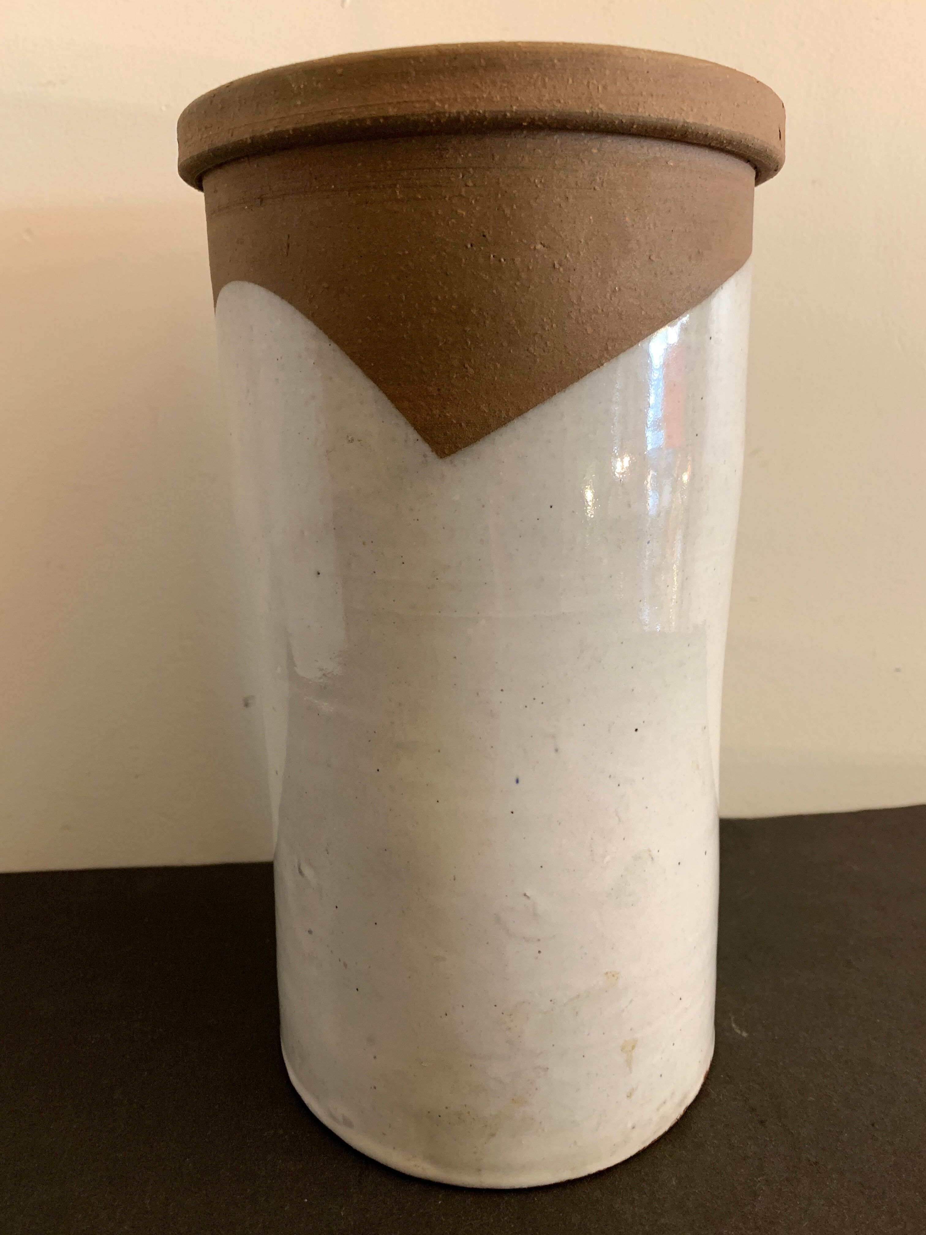 Bottle holder or refresher Albert Thiry, in glazed ceramic Vallauris, thistle decoration, 1960