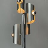 Designer Silver Lamp with Four Silver-Top Bulbs