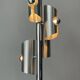Designer Silver Lamp with Four Silver-Top Bulbs