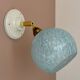 Vintage glass globe wall light in blue from Clichy.