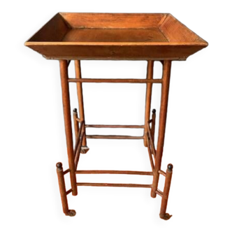 Table d'appoint en bois Napoléon III, table plateau à roulettes, XIXème