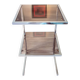 1970 chrome and smoked glass side table