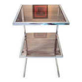 1970 chrome and smoked glass side table