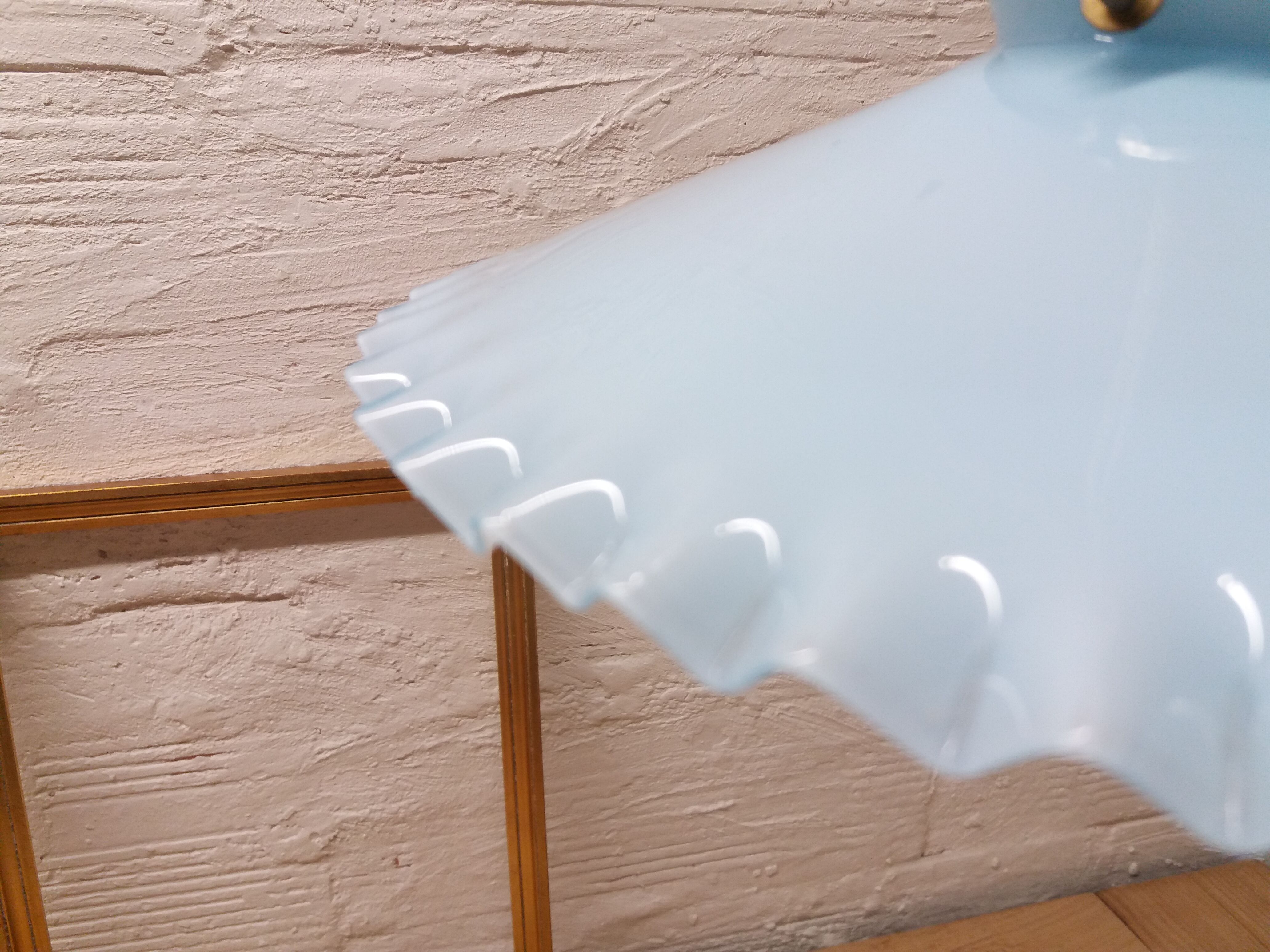 Soft blue pleated Opaline