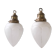 Pair of opaque glass and brass french opaline pendants