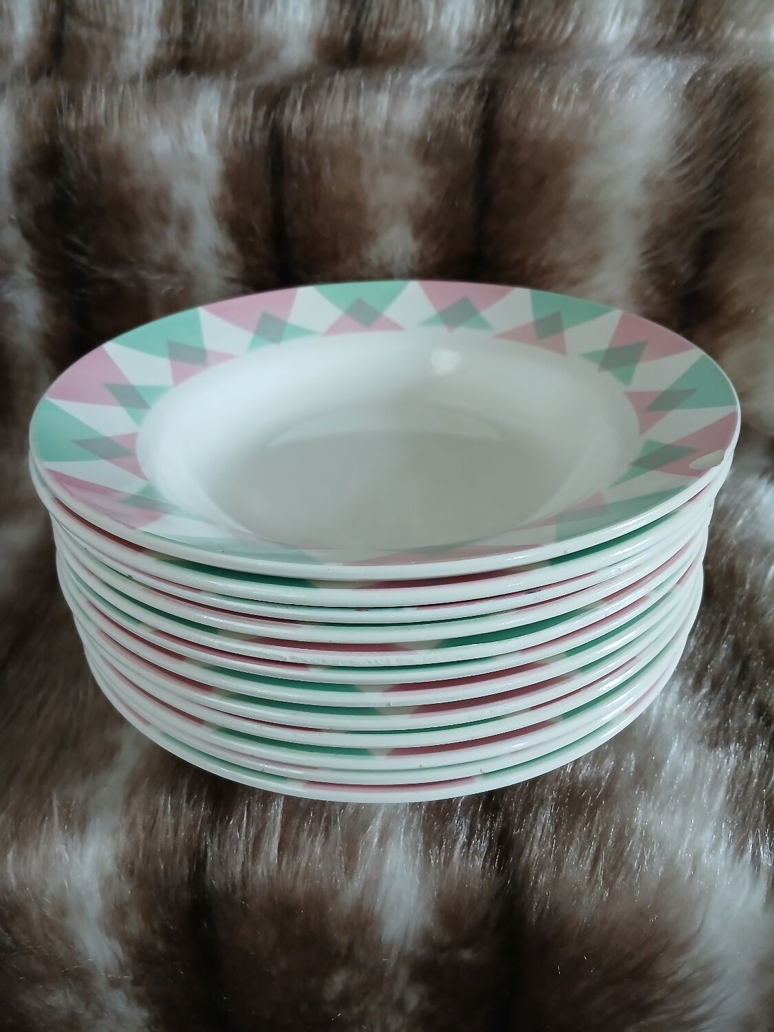 11 antique deep plates from Digoin and Sarreguemines